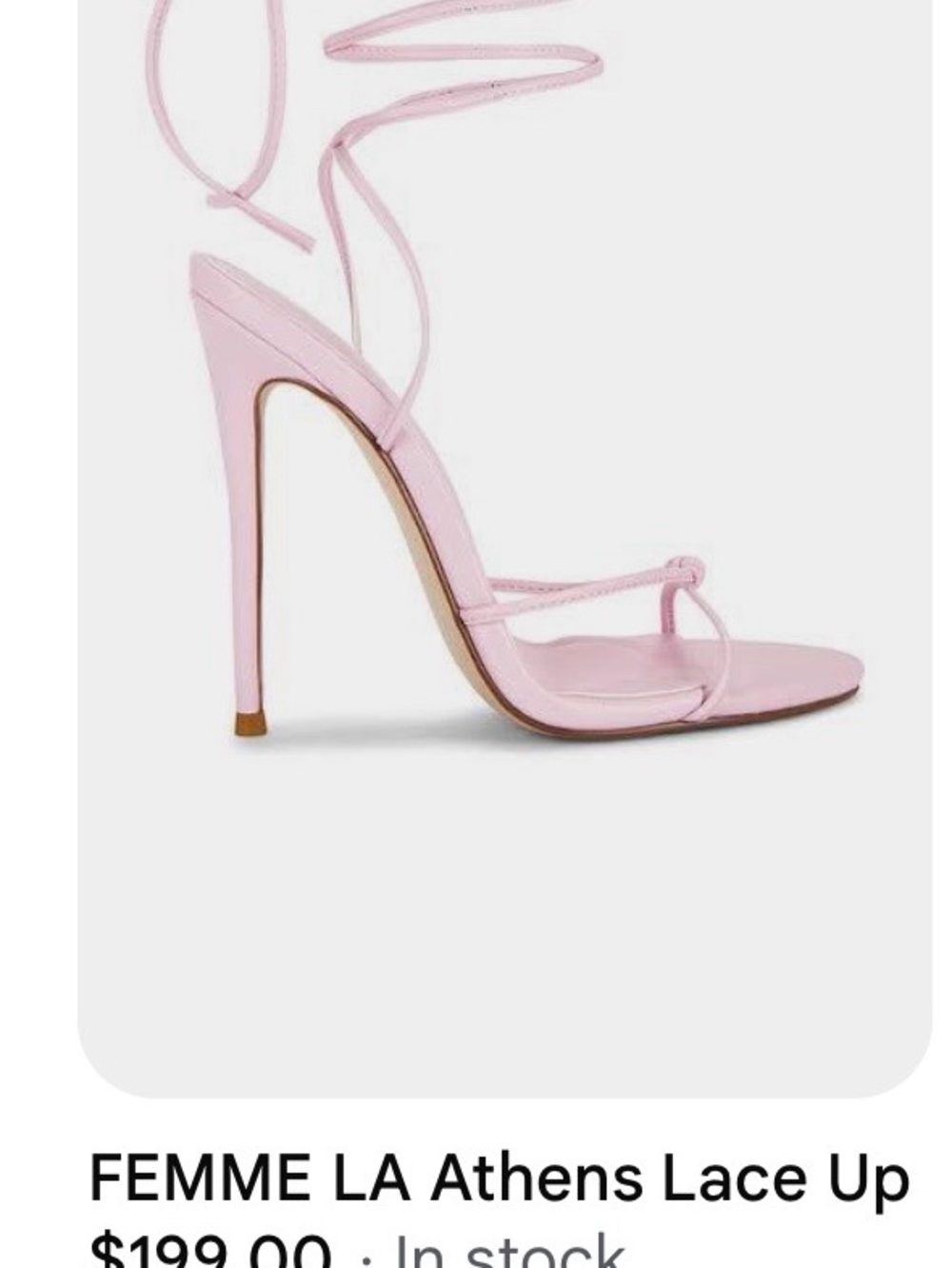Revolve Femme La Athens Lace-Up Pink Stiletto Heel NWOT SZ 39